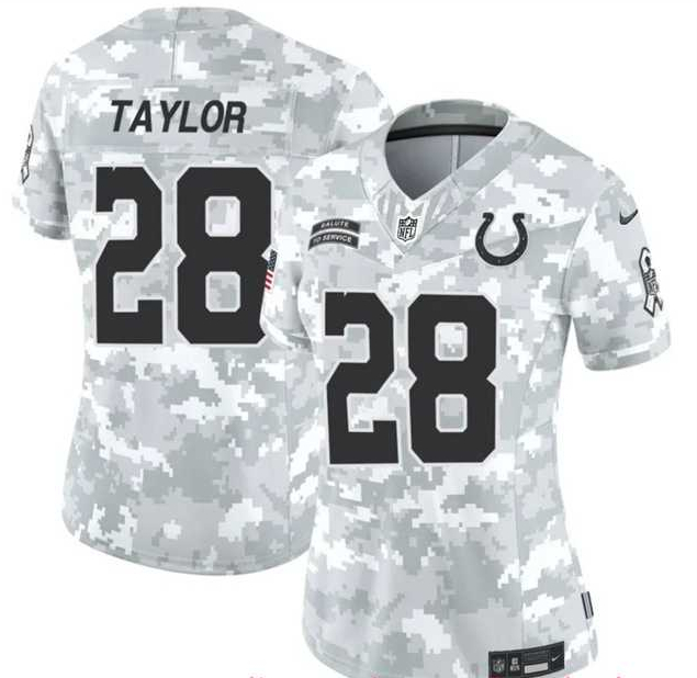 Womens Indianapolis Colts #28 Jonathan Taylor 2024 F.U.S.E Arctic Camo Salute To Service Limited Stitched Jersey Dzhi->indianapolis colts->NFL Jersey
